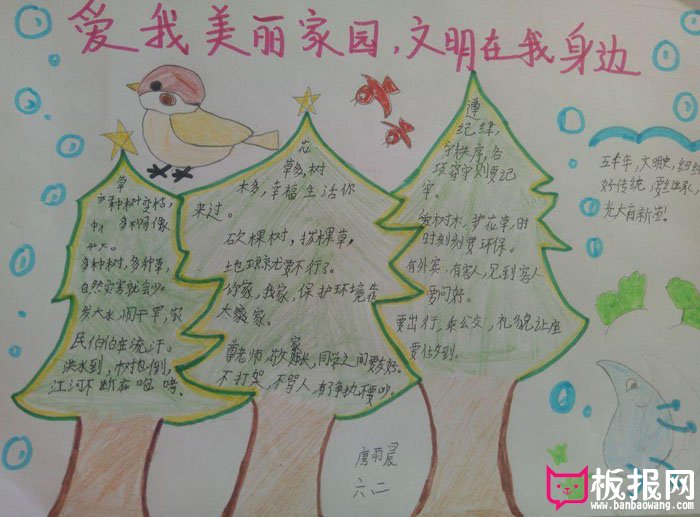 创建文明城市手抄报图片，文明在我身边