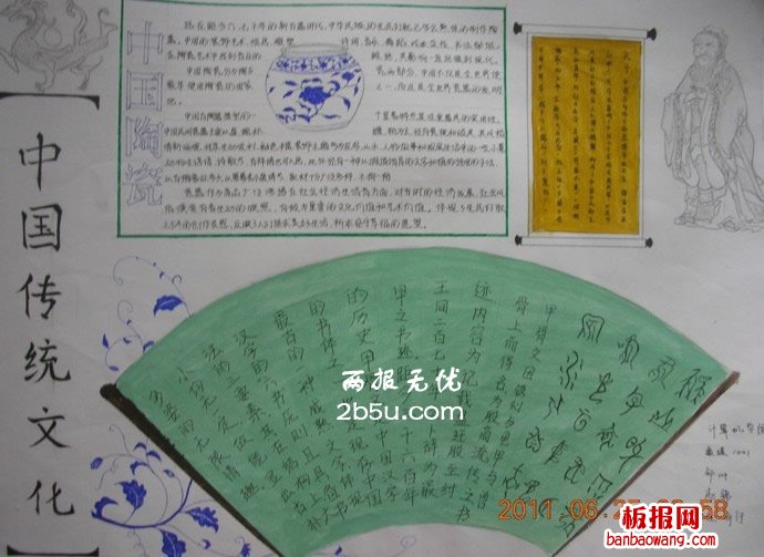 传统文化手抄报,陶瓷