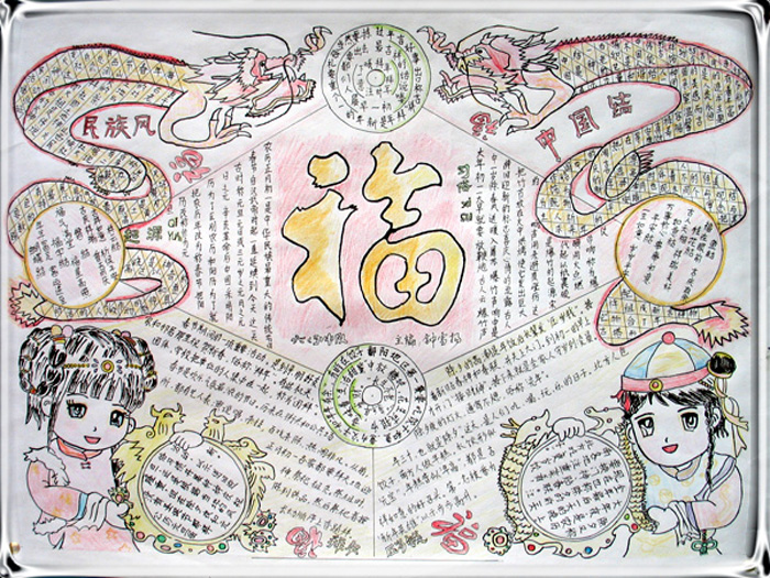 中国传统文化手抄报，民族风手抄报