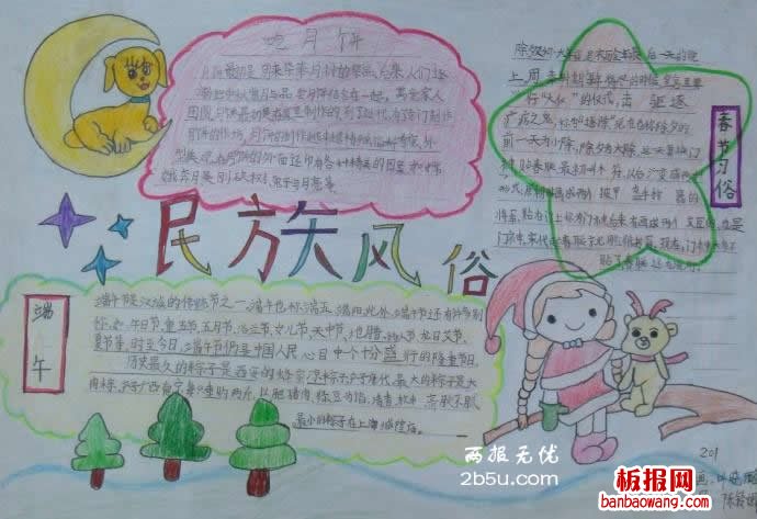 民族风俗手抄报-共4张