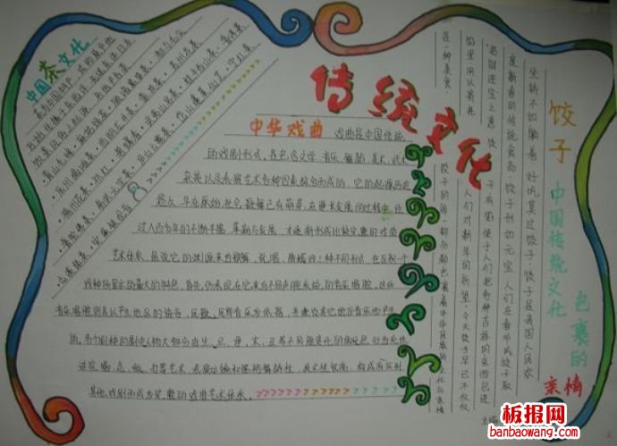 传统文化手抄报,中华戏曲