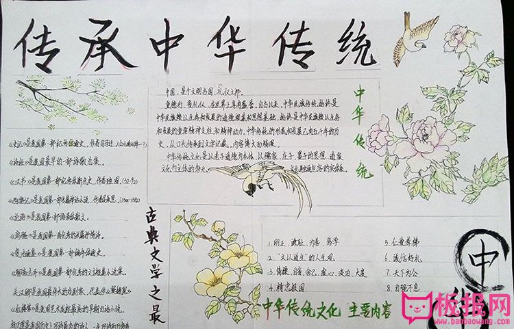 传承中华传统文化手抄报图片