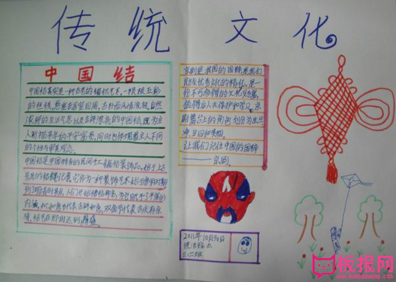 中国传统文化，中国结手抄报