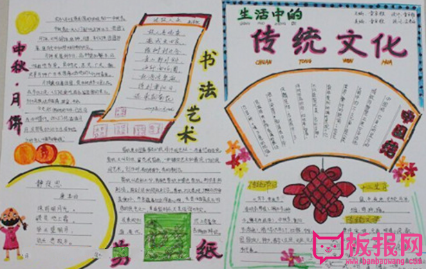 中国文化手抄报，生活中的传统文化