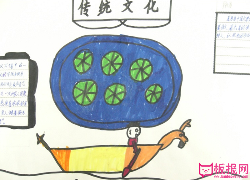传统文化手抄报，端午赛龙舟