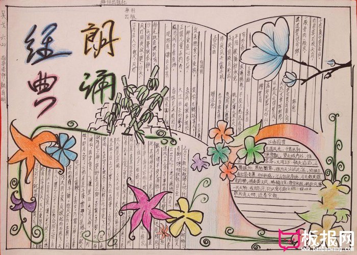 中国传统文化手抄报，朗读经典