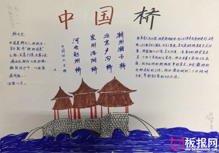 传统文化手抄报图片，中国桥