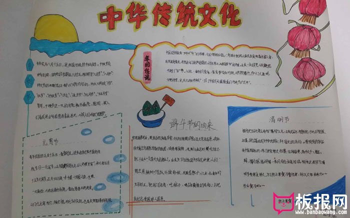 好看的传统文化手抄报图片，传统节日