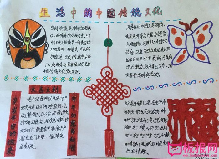 中国传统文化手抄报，生活中的传统文化