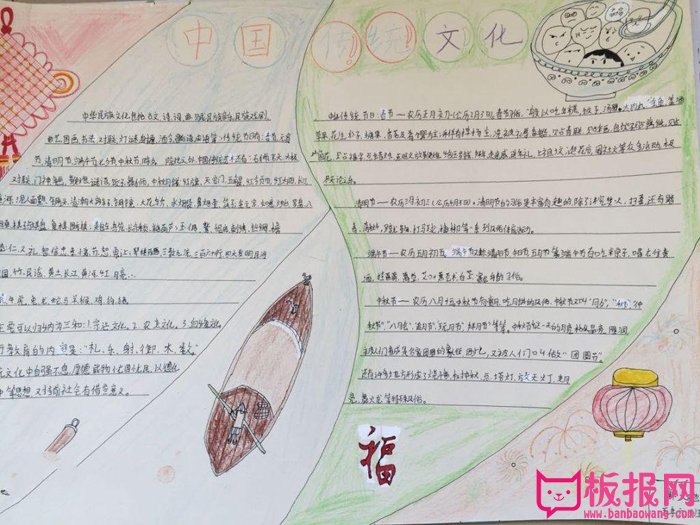简单的中国传统文化手抄报图片，我们的传统