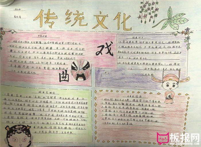 中国传统文化手抄报图片，传统文化戏曲