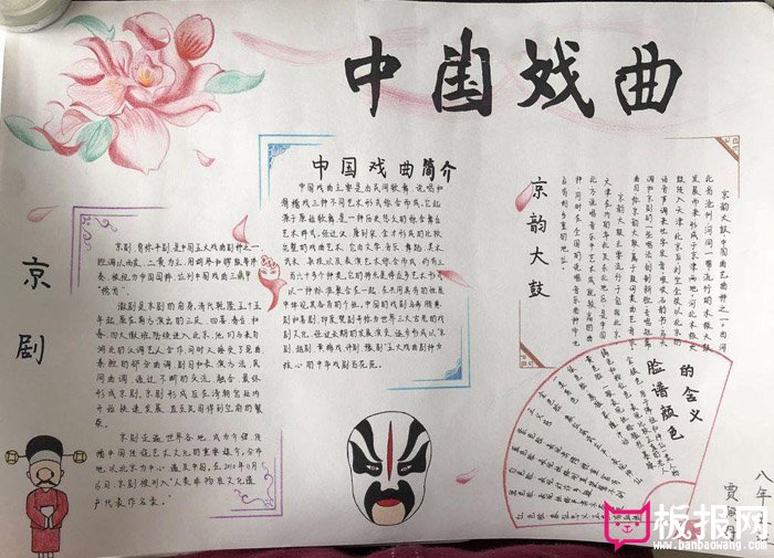 中华传统文化手抄报图片，中国戏曲