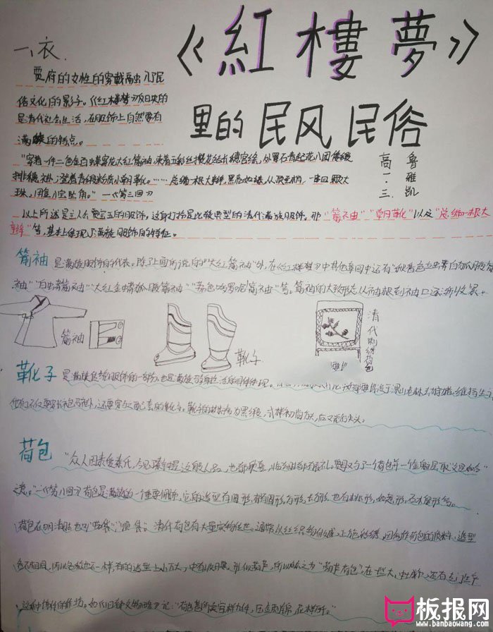 民风民俗手抄报图片，红楼梦里的民风民俗