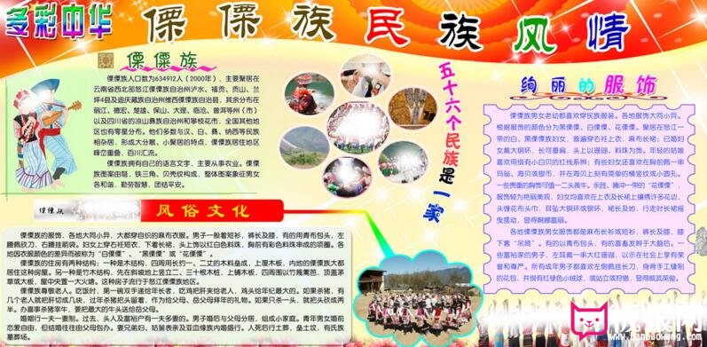 中华民俗，傈傈族民风民俗手抄报