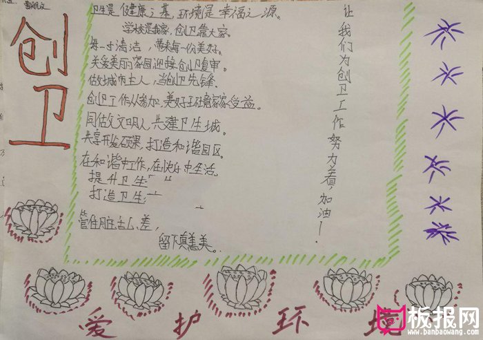 创建文明城市手抄报，创卫靠大家