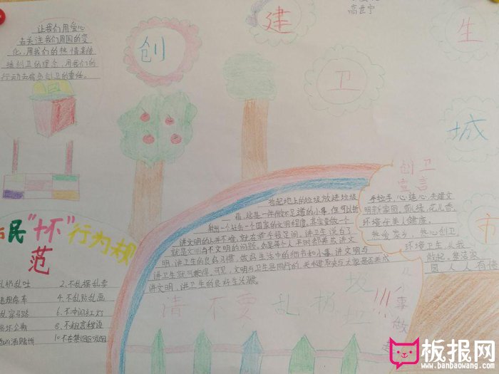 创建文明城市手抄报，创卫宣言