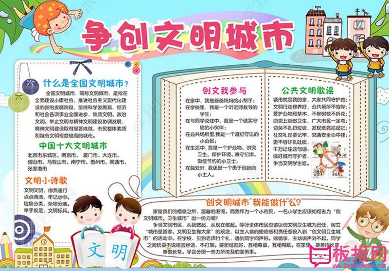 创建文明城市手抄报，中国十大文明城市