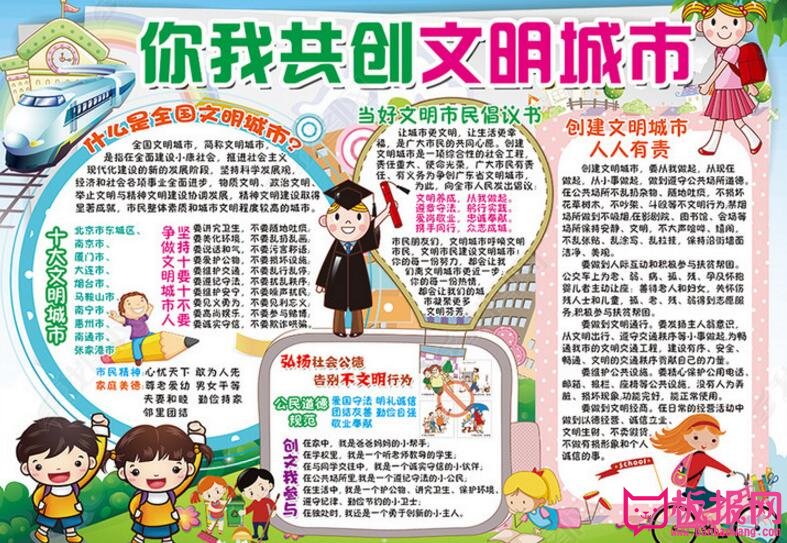 创文明城市手抄报，你我共创文明城市