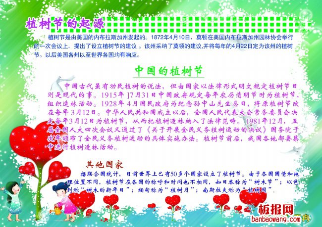 中国植树节电子手抄报