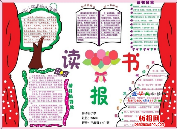 快乐读书电子手抄报