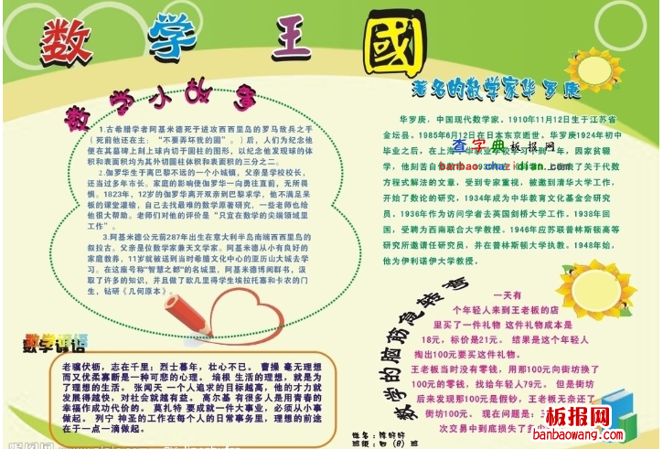 数学王国电子手抄报