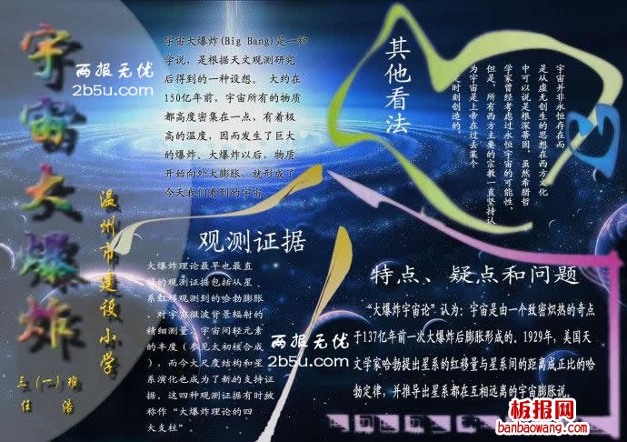 地理电子手抄报,宇宙大爆炸