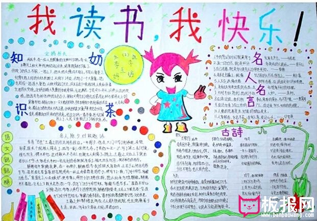 读书手抄报，我读书我快乐