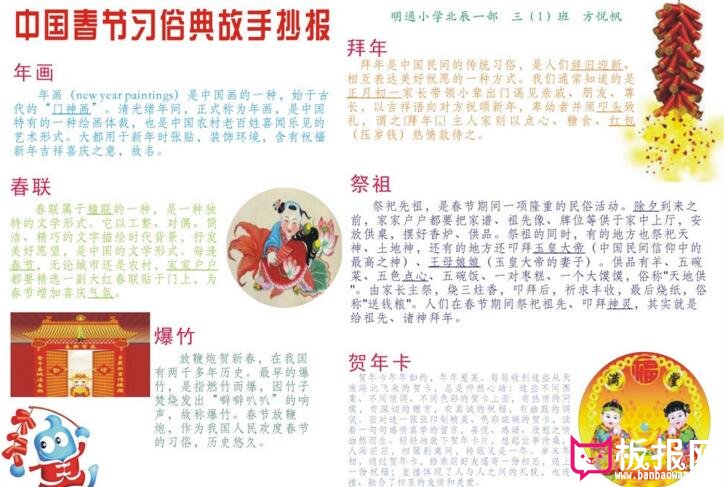 鸡年电子手抄报，春节传统习俗