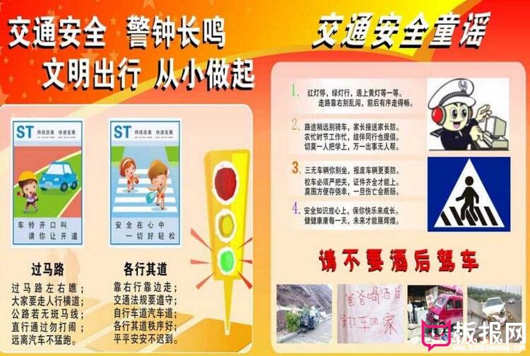 交通安全电子手抄报，安全出行