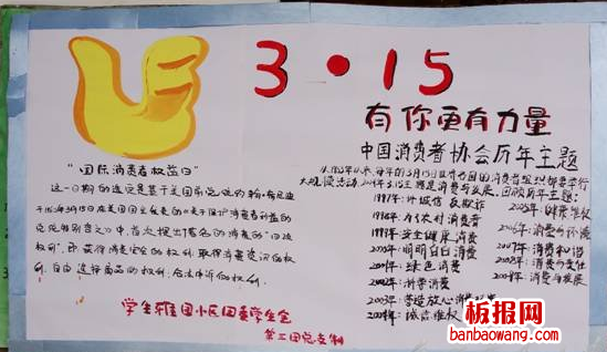 有关3.15消费者权益日主题手抄报