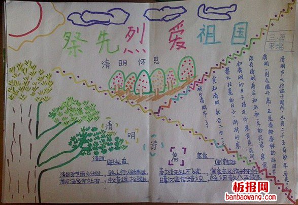 祭先烈清明怀思手抄报