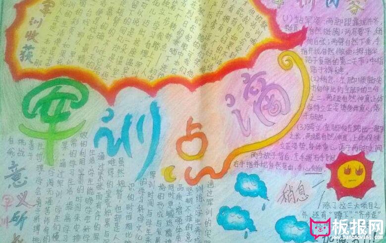 军训点滴大学生手抄报