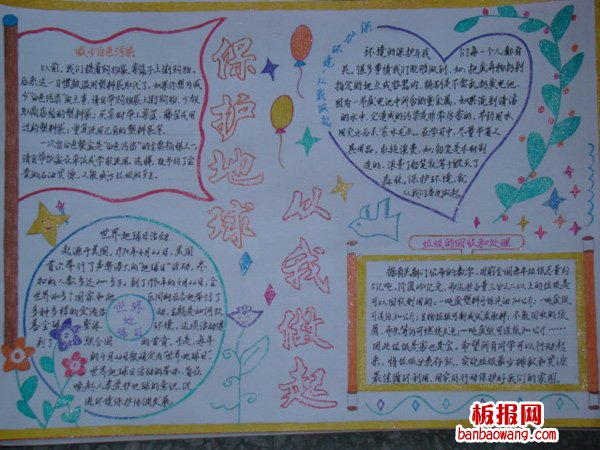 世界地球日手抄报