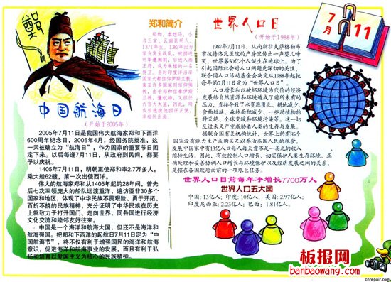 世界人口日手抄报（二）