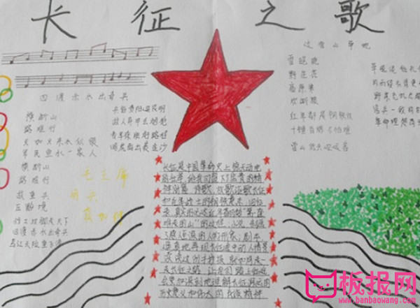 长征精神手抄报图片，长征之歌