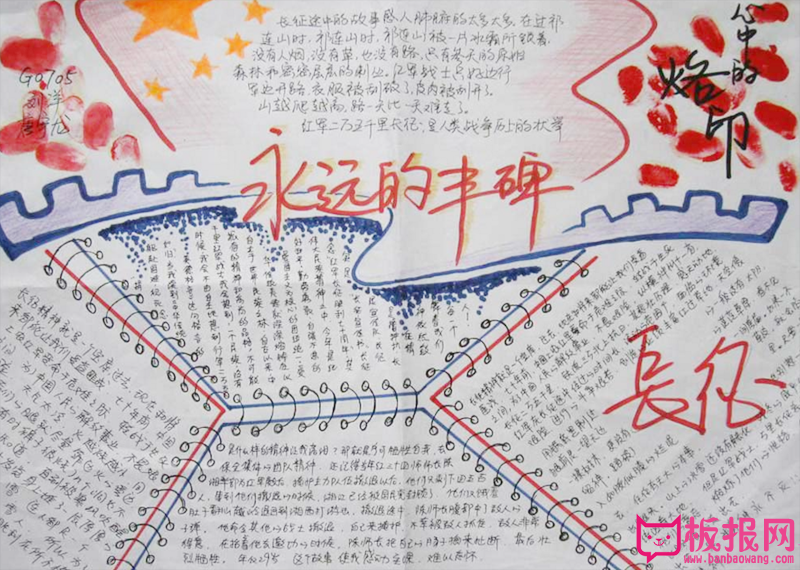 长征精神手抄报，永远的丰碑