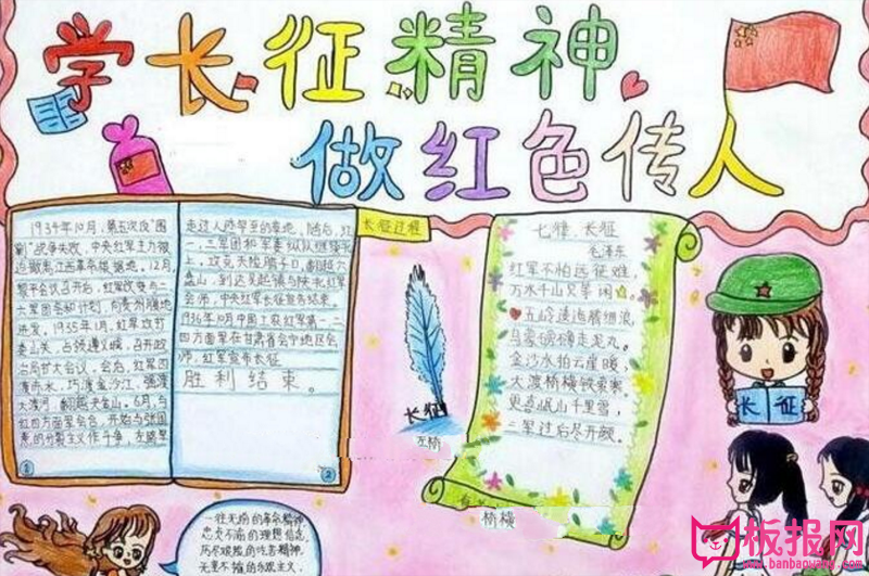弘扬长征精神手抄报，做红色传人