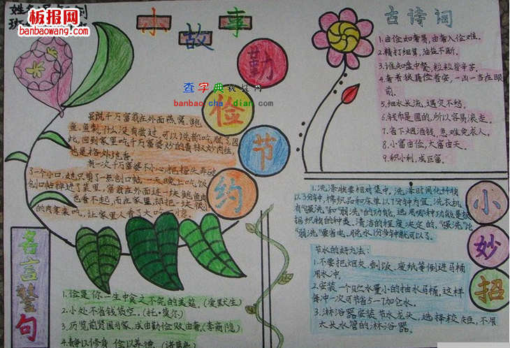 关于勤俭节约手抄报