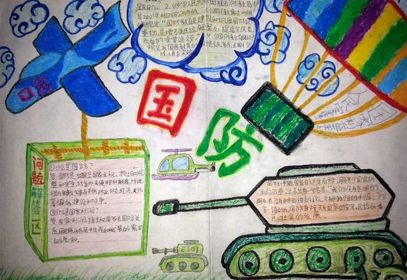 简单的国防教育手抄报，