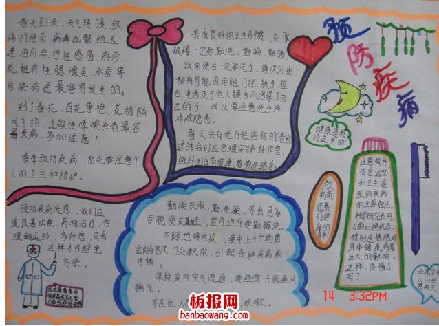 预防春季流感手抄报