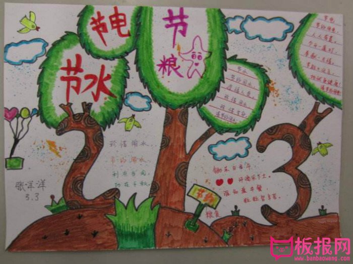 节约用电手抄报，节约是美德
