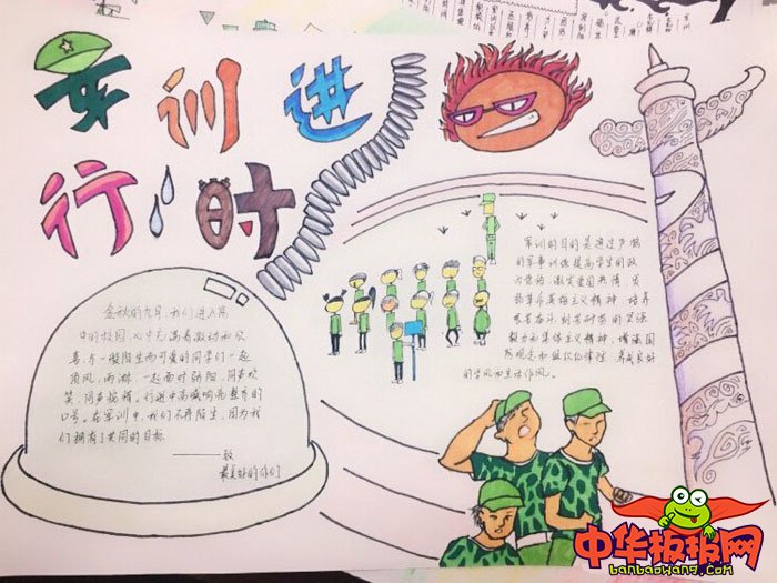好看的军训手抄报图片大全，军训进行时