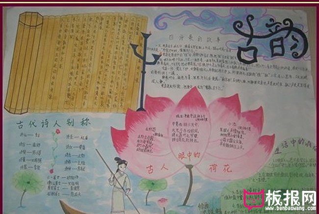 关于古诗的手抄报，古韵手抄报
