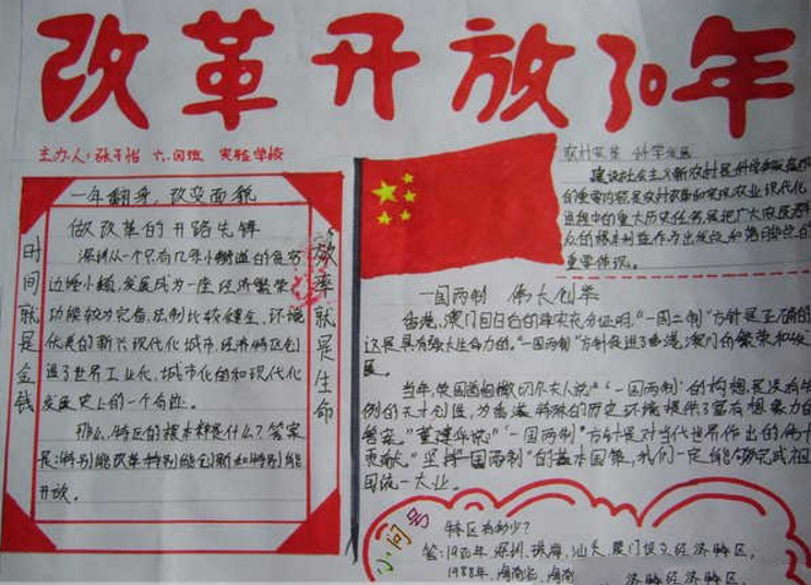中国改革开放手抄报，国富民强的
